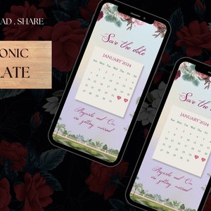 Indian Wedding SAVE THE DATE e-invite card Template, Royal WhatsApp Hindu card Invitation Save the Date, Wedding easy editable Save the Date