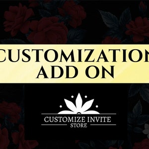 Customization / Add-ons, Color Change, Size Change, Background Change, Font Change, Adjust Design Element, Custom / Add-Ons, Custom Template