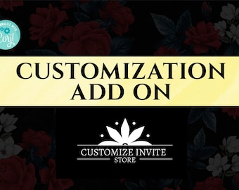 Customization / Add-ons, Color Change, Size Change, Background Change, Font Change, Adjust Design Element, Custom / Add-Ons, Custom Template