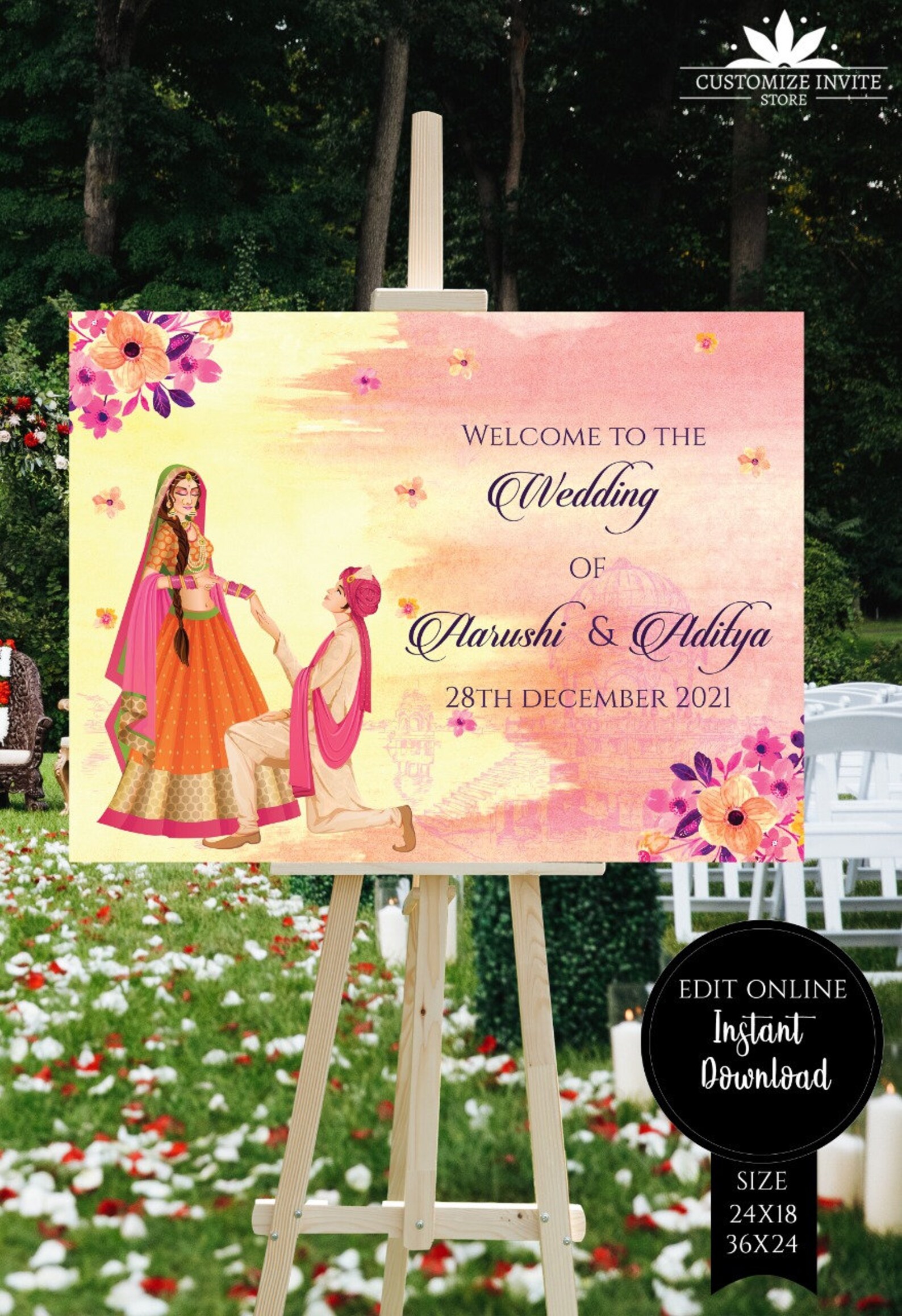 Phera Welcome Sign as Indian Wedding Welcome Board, Hindu Wedding ...
