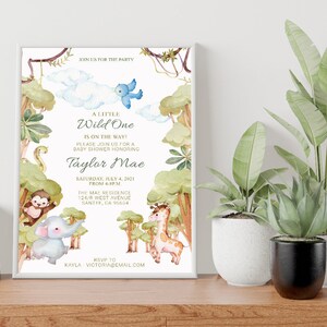 Jungle Theme Baby Shower Invite, Customize Baby Shower Invitation, Neutral Baby Card, Baby Shower Greetings Card, Baby Shower Invite Card