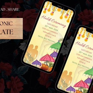 Maiyyan invites as Haldi invitations,Dolki Invites, Haldi ceremony invitations Electronic Vatna ceremony & Digital Haldi invite Maiyan card