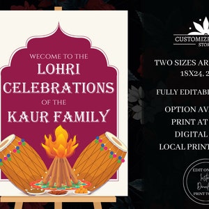 Lohri Partyborden als Welkom Lohri borden, Lohri Welkomstborden & Lohri posters, Lohri decoratie als Welkom bij Lohri Bord, Lohri decorborden