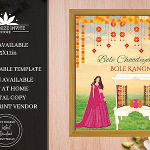 Bangle Bar Sign, Desi Wedding Decor, Mehndi, Henna Station (Digital Download)