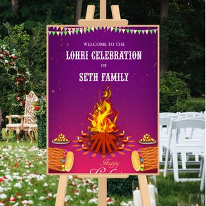 Indian Lohri bord als Welkom Lohri borden, Lohri Welkom Borden & Lohri decorborden, Lohri posters als Welkom bij Lohri Bord, Lohri decoratie