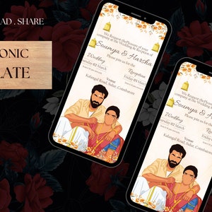 Indian Wedding SAVE THE DATE invitation card Template, Royal Wedding Invitation Save the Date, Indian Wedding Whatsapp Invite Save the Date