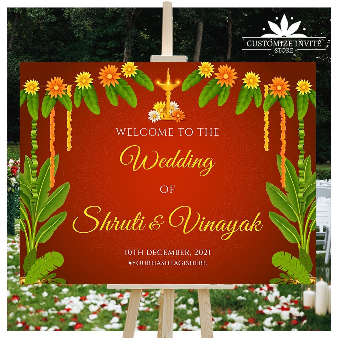 Tamil Wedding Sign as Indian Wedding Signage Board, South Wedding Sign