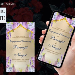 Engagement invitation as Ring Ceremony invites, Indian Engagement invites & Digital Roka Cards, Ring Ceremony invitation as Engagement card