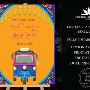 Jaggo Party, Punjabi Welcome signs & Sikh Welcome signs, Punjabi Wedding signs as Punjabi decor sign, Punjabi Entry sign Sikh Wedding