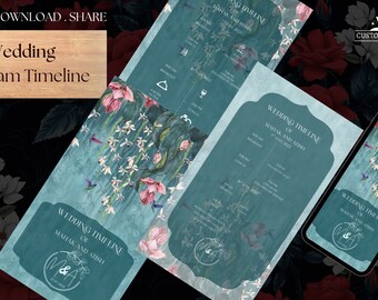 Modèle de chronologie du programme de mariage, ordre des événements, modèle de chronologie électronique parfait Calendrier du week-end de mariage, itinéraire de mariage DIY