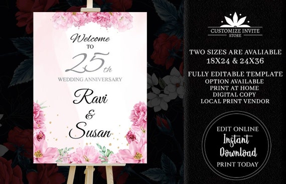 25th Anniversary Welcome Signs, 25th Anniversary Decoration