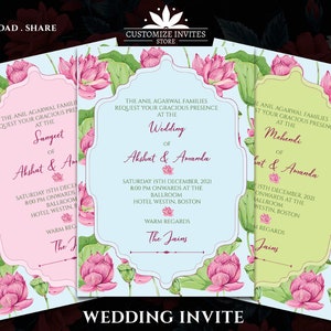 Indian Wedding Digital Invite as Indian Wedding invitation card Hindu, Indian invite template & Indian invitations Hindu Wedding card Indian
