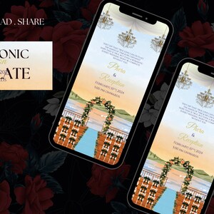 Indian invitation Digital wedding card Suite including Engagement Invite & Wedding Invitations, Hindu Wedding card, Ring Ceremony Invitation