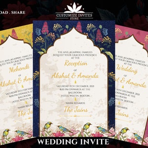 Luxury invite , Wedding invite templates , Digital invite , Evening wedding invite,Hindu Invitation , Sikh Invitation , Customize e-invite