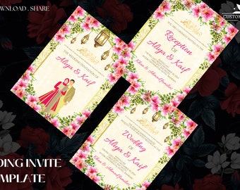 Muslim Wedding Invite Shaadi as lslamic Digital invites Wedding, Wedding invitation Muslim & Islamic invitations Muslim invitations Nikkah