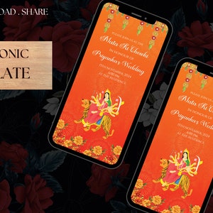 Mata ka Jagrata invite, WhatsApp invitation for mata ka jagrata, jai mata di, mata ki chok iinvite, indian invitation as mata ki chawki
