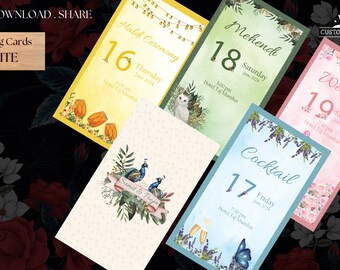 Beautiful traditional  theme wedding invitation, Hindu wedding electronic video invite, Indian wedding editable electronic video.