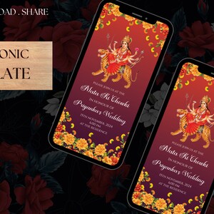 Mata ka Jagrata invite, WhatsApp invitation for mata ka jagrata, jai mata di, mata ki chok iinvite, indian invitation as mata ki chawki