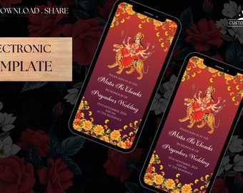 Mata ka Jagrata invite, WhatsApp invitation for mata ka jagrata, jai mata di, mata ki chok iinvite, indian invitation as mata ki chawki