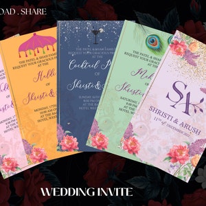 Indian Wedding Digital Invite as Indian Wedding invitation card Hindu, Indian invite template & Indian invitations Hindu Wedding card Indian