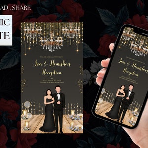 Reception invites & Digital Reception card, Indian Reception invitation as Indian Wedding card, Indian invitations as Indian Wedding invites