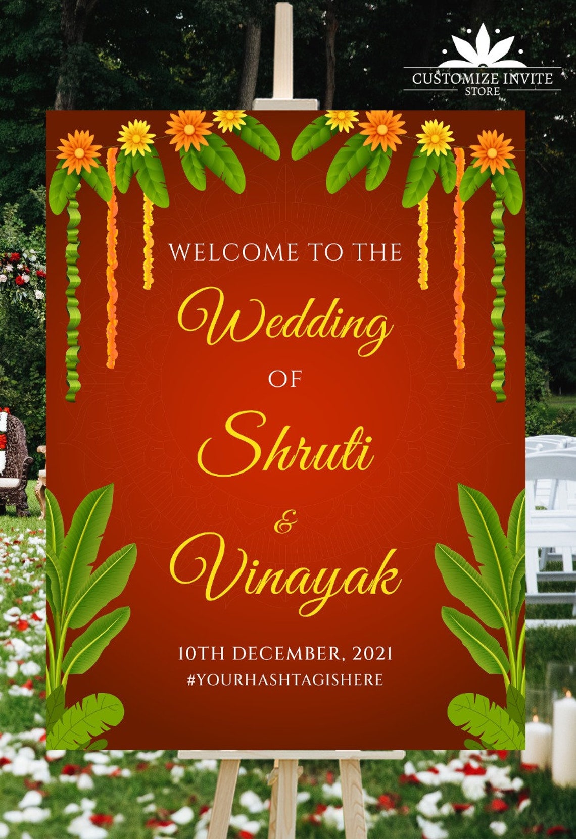 Tamil Wedding Sign as Indian Wedding Signage Board as Royal Signs, South