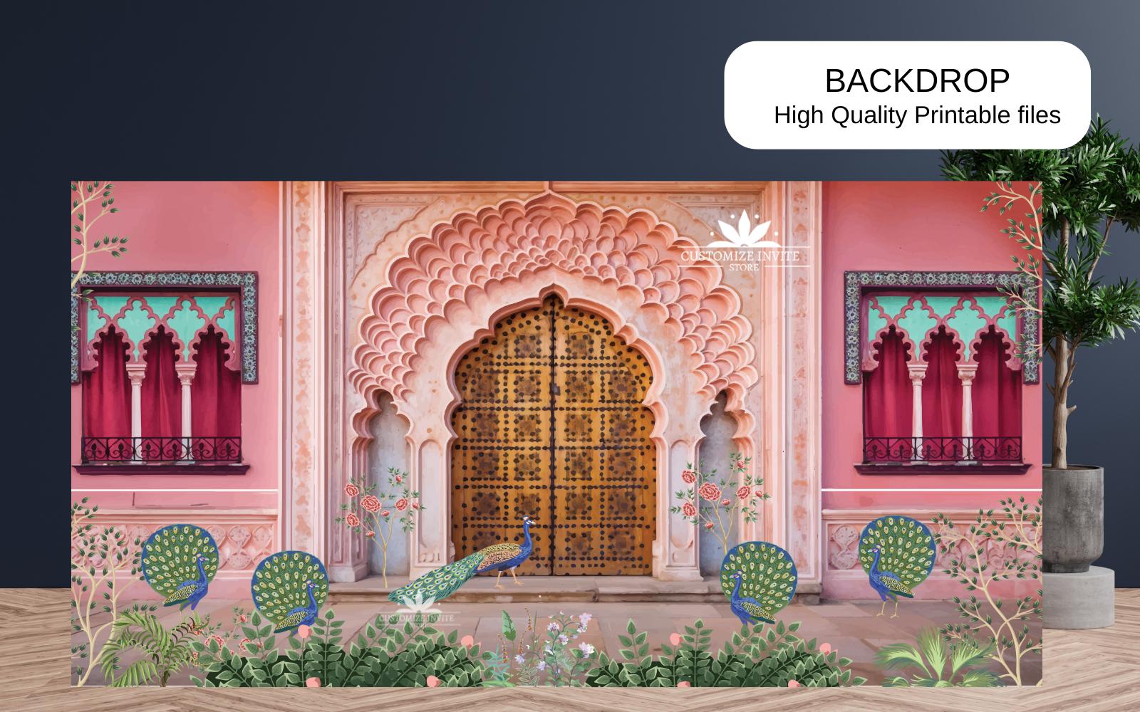 Wedding Back Drops | Indian Wedding Digital Backdrop | Decor Backdrop | Printable Backdrop | Size Customization Available