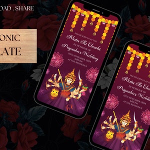 Mata ka Jagrata invite, WhatsApp invitation for mata ka jagrata, jai mata di, mata ki chok iinvite, indian invitation as mata ki chawki