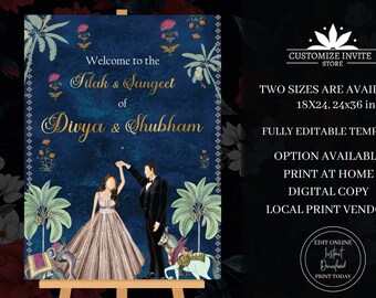 Sangeet Signs & Sangeet Welcome Sign, Sangeet Night signage Couple for Indian decor signs Sangeet, Wedding Sangeet Signage, Sangeet Signage