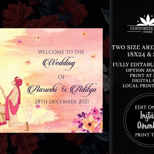 Phera Welcome Sign as Indian Wedding Welcome Board, Hindu Wedding ...