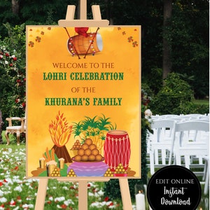 Lohri Party borden als Welkom Lohri borden, Lohri Welcome Signs &Lohri posters, Lohri decoratie als Welkom bij Lohri Sign, Lohri decor borden