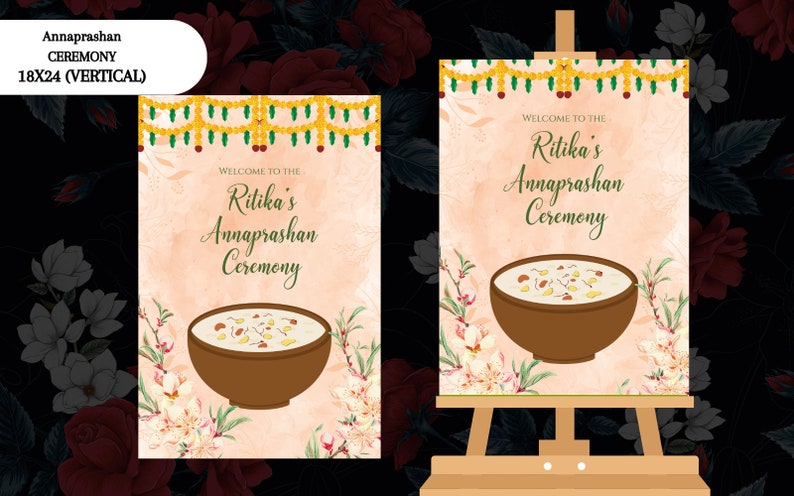 Sign For Rice Annaprashan Sign & First Rice Feeding Sign, Rice Ceremony Sign as ...