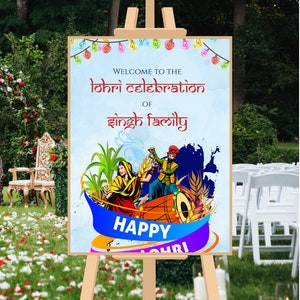 Signos de bienvenida de Lohri, letreros de bienvenida de Lohri y letreros de decoración de Lohri, carteles de Lohri como letreros de Bienvenido a Lohri, decoración de Lohri.