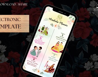 Wedding Wardrobe Planner, Wedding Digital Planner, Wedding itinerary,  Wardrobe Planner Indian Welcome signs as Wardrobe decor