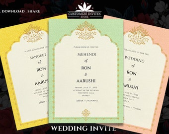 Indian Wedding Digital Invite as Indian Wedding invitation card Hindu, Indian invite template & Indian invitations Hindu Wedding card Indian