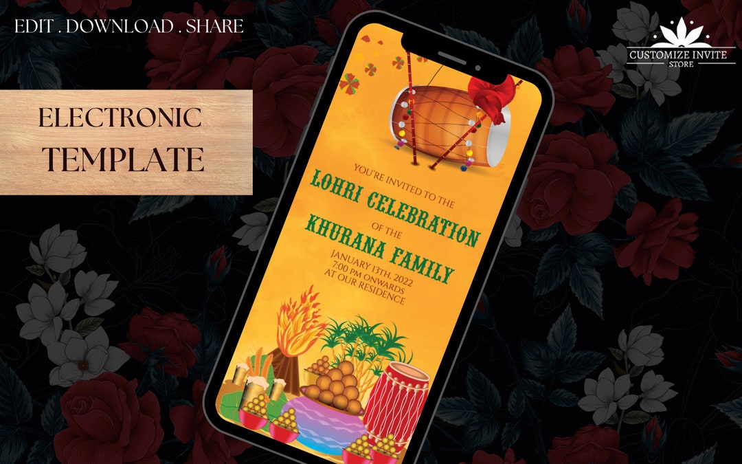 Lohri Invite Lohri Invitation Lohri Mobile Phone Invite First