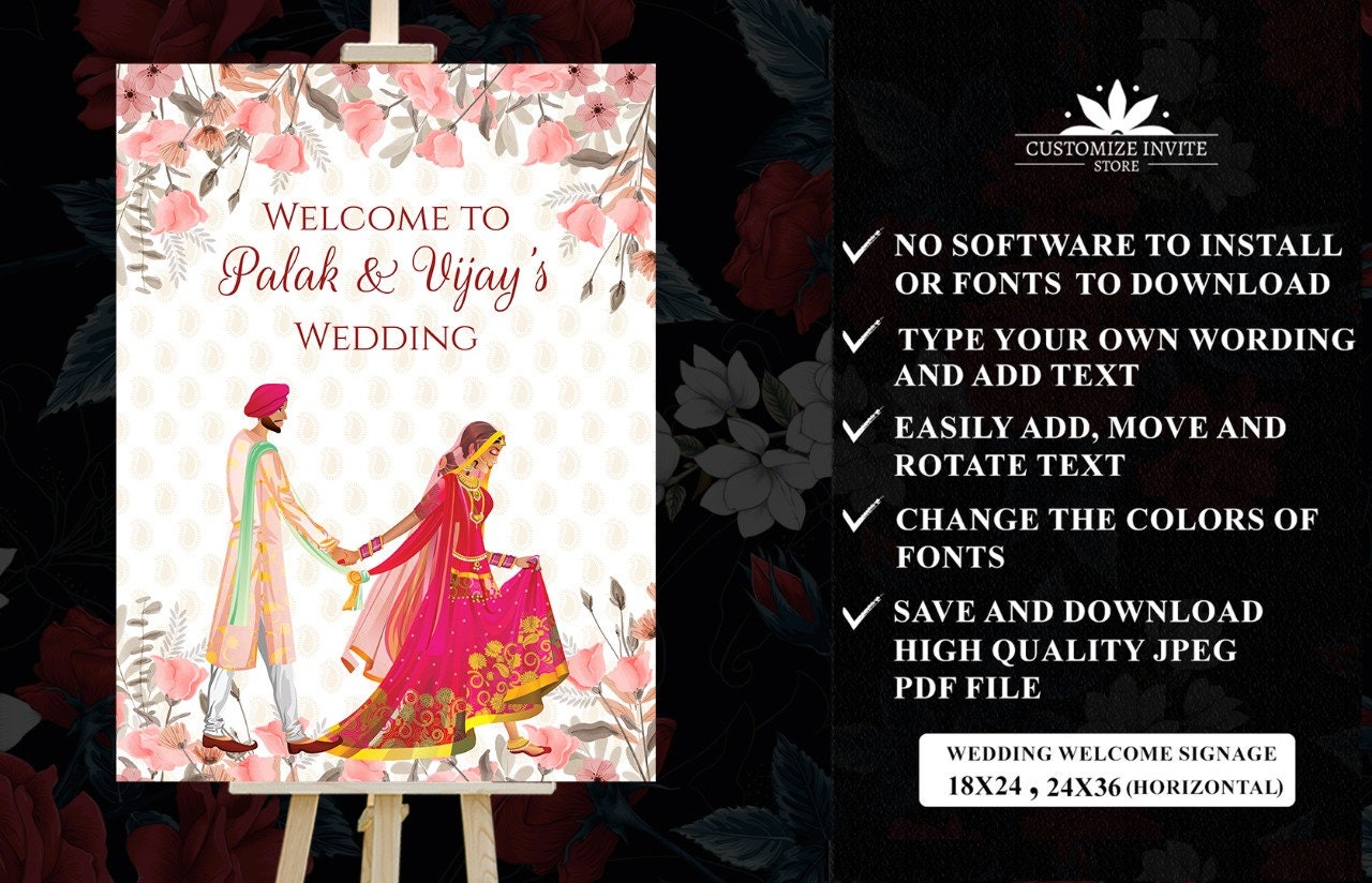 Buy Phera Welcome Sign as Indian Wedding Welcome Signage Board, Hindu ...