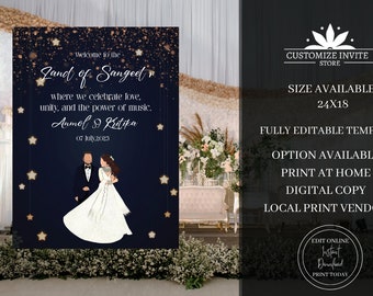 Sangeet Signs & Sangeet Welcome Sign, Sangeet Night signage Couple for Indian decor signs Sangeet, Wedding Sangeet Signage, Sangeet Signage