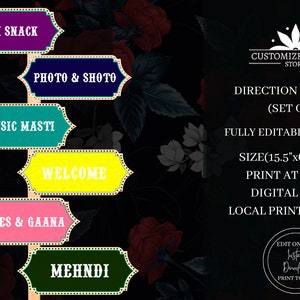 Desi Wedding decor as Mehendi decor, Sangeet decor as Haldi decoration, Mehndi Welcome signs as Dholki decor, Mehndi decor & Mehndi Signs