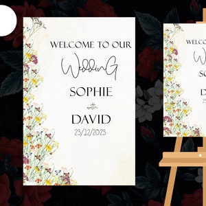 Beautiful christian welcome sign as Hindu/ Christiaan wedding, Hindu wedding welcome , elegant sign for wedding decor, Wedding welcome signs