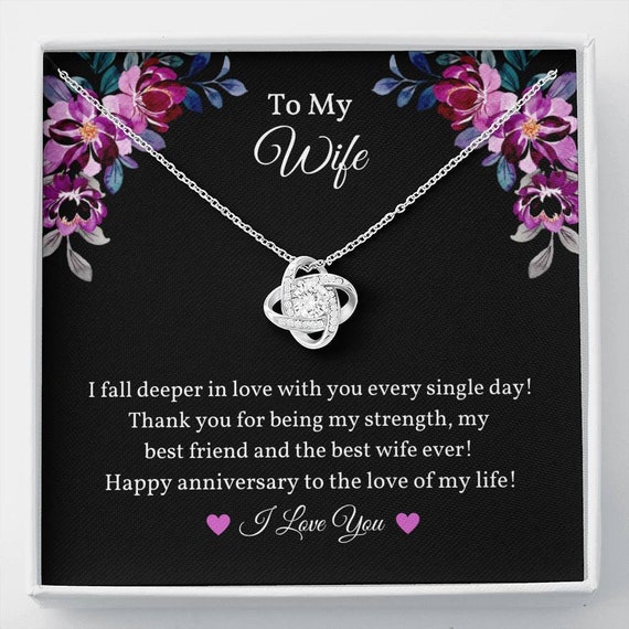 To My Wife Necklace, Happy Anniversary Gift For Wife, Gift For