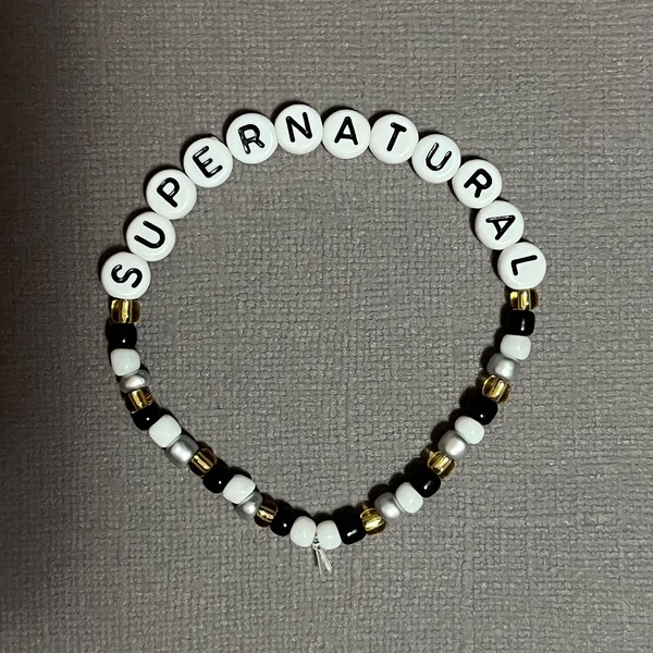 Bracelet I Love Supernatural – Simili Cuir Et Acier Inoxydable – Neuf