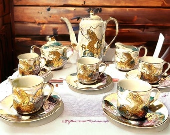 Vintage Dragon tea set vintage kitchen vintage tea pot Gifts Christmas gift
