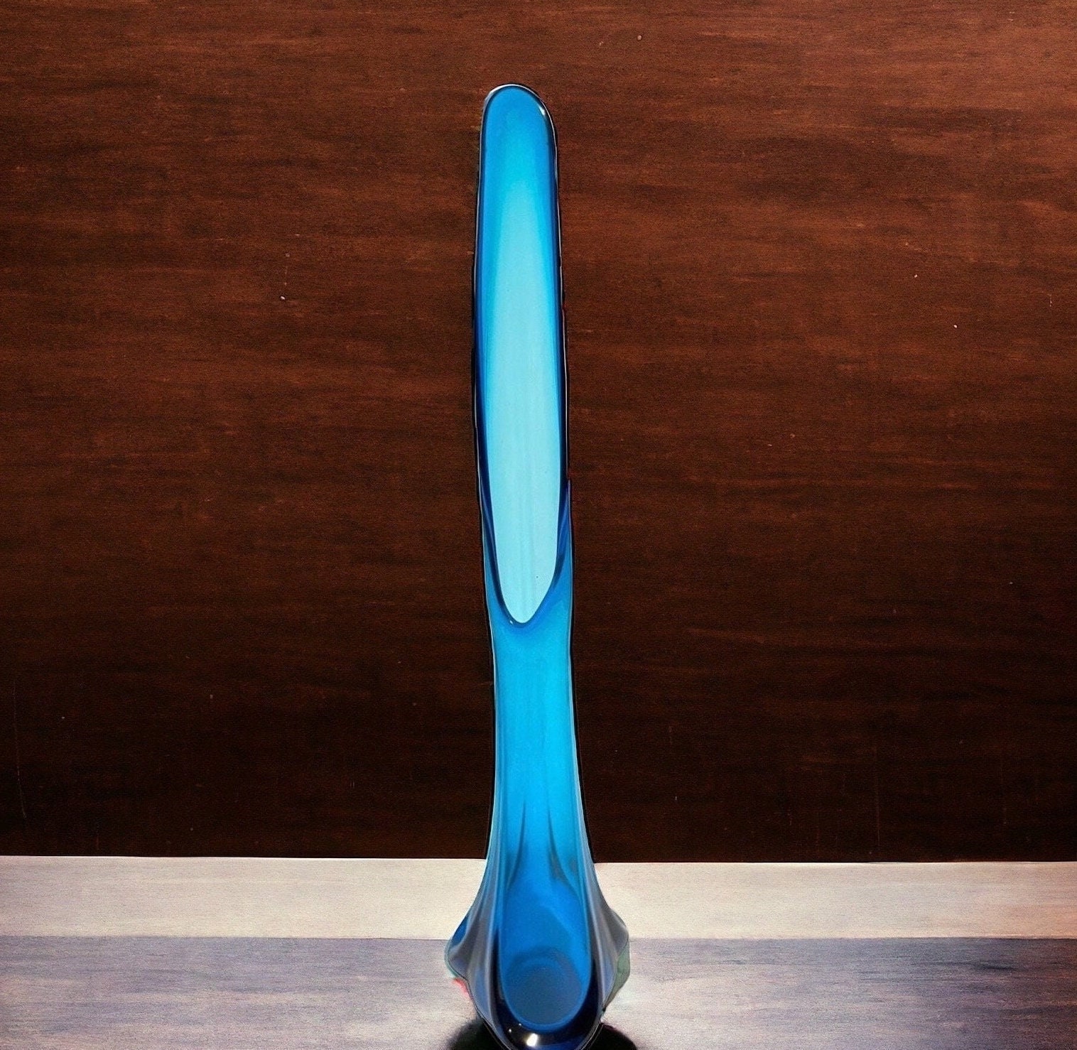 Vintage Blue Viking Swung Vase Vases Blue Glass Glassware Etsy