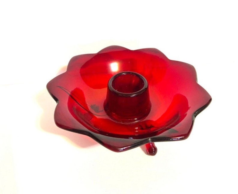 Vintage Ruby Red Candle Holder Vintage Candle Holder Etsy