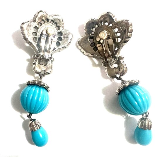 Vintage Avon turquoise silver earrings Vintage je… - image 8