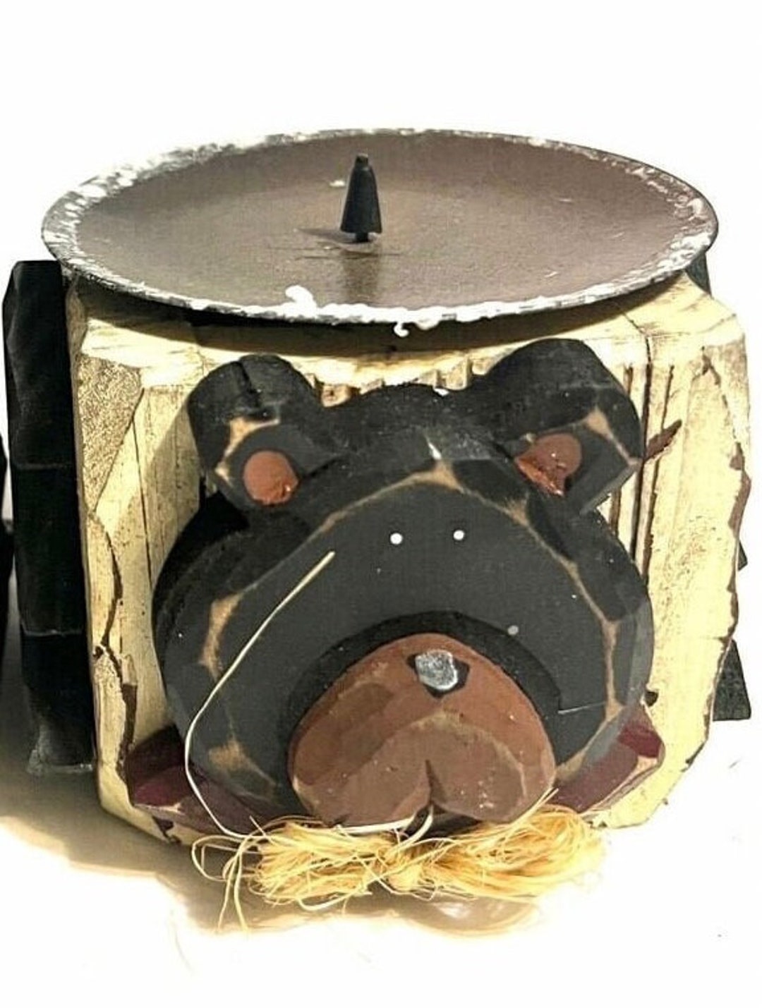 Bear Candle Holders Wooden Candle Holders Black Bears Gifts Gift Etsy