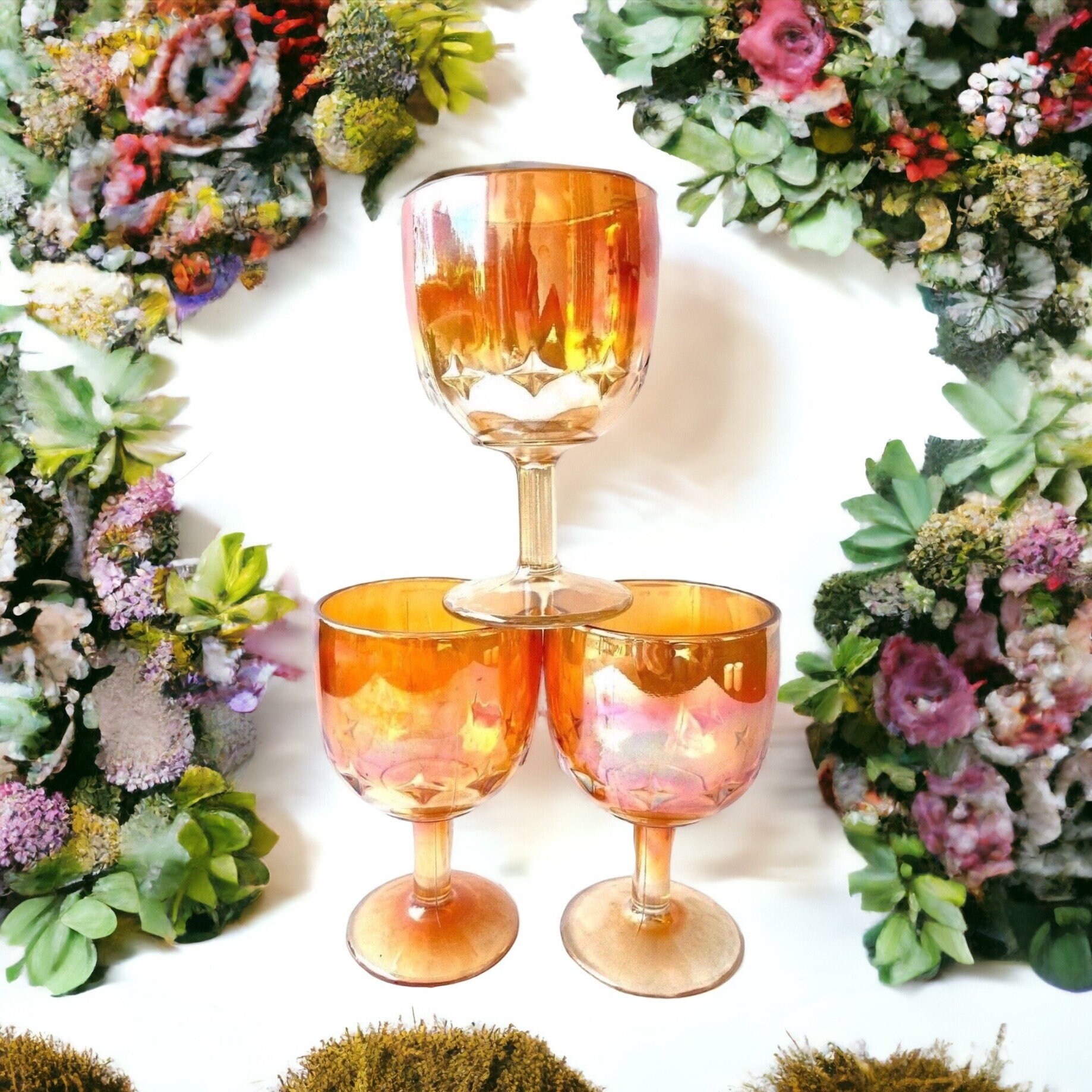 Vintage Carnival Drinking Glasses Marigold Glass Gifts Gift Etsy