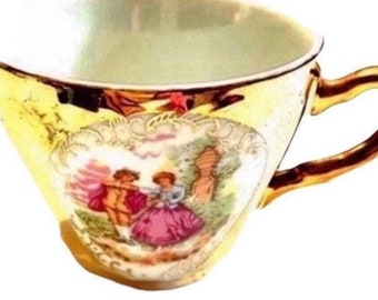 Vintage colonial gold Tea Cup  vintage cup home decor Gifts