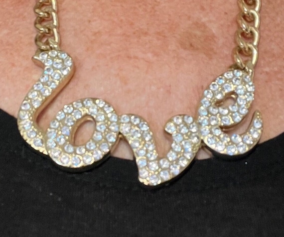 Vintage Gold crystal Necklace Crystal Necklace cr… - image 1